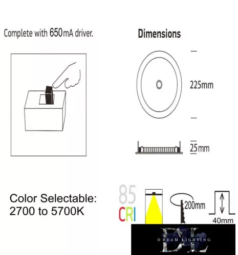 OSRAM chip Recessed ceiling light with motion sensor 20W  4000K white