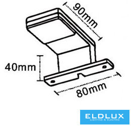 UNIVERSO Furniture-mounted lamp 3.5w 220lm 4000k IP44 90x80x40mm black