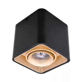 DL-044 SPOT LIGHT 1XGU10 SQUARE TILTABLE GOLD/BLACK