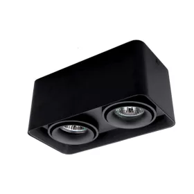 DL-044 SPOT LIGHT 2XGU10 SQUARE TILTABLE BLACK