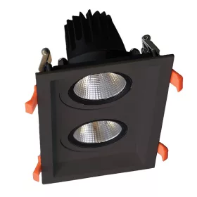 DOUBLE LED MOVABLE SPOTLIGHT 2X15W 230V 3000K BLACK