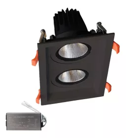 DOUBLE LED SPOTLIGHT 2X15W 230V 4000K BL+EMERGENCY KIT