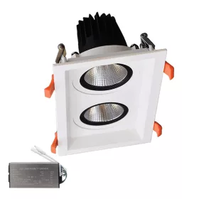 DOUBLE LED SPOTLIGHT 2X15W 230V 4000K WH+EMERGENCY KIT