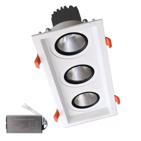 THREE-LIGHT SPOTLIGHT 3X15W 230V 3000K WHITE+EMERGENCY KIT