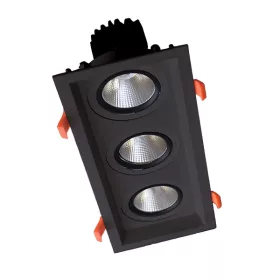 TRIPLE LED MOVABLE SPOTLIGHT 3X30W 230V 3000K BLACK