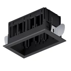 MODENA 2 MODULE RECESSED BOX WITH BLACK FRAME
