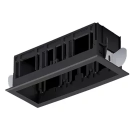MODENA 3 MODULE RECESSED BOX WITH BLACK FRAME