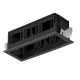 MODENA 3 MODULE RECESSED BOX WITH BLACK FRAME