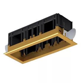 MODENA 3 MODULE RECESSED BOX WITH BRASS FRAME