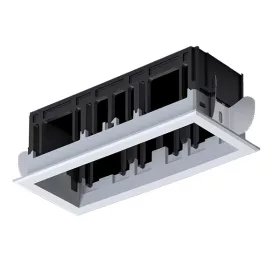 MODENA 3 MODULE RECESSED BOX WITH WHITE FRAME