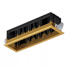 MODENA 4 MODULE RECESSED BOX WITH BRASS FRAME