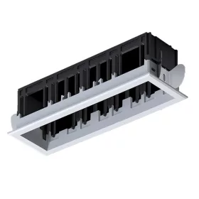 MODENA 4 MODULE RECESSED BOX WITH WHITE FRAME