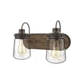 BIANCA WALL LAMP 2XE27 BLACK/WOOD