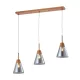 BRADLEY HANGER 3XE27 GREY/WOOD