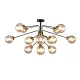 BUBBLES CHANDELIER 16XE14 AMBER GLASS