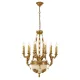 CHARLES CHANDELIER 19XE14 YELLOW BRASS/JADE