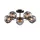 ELLARIA CHANDELIER 5XE27 BLACK/ANTIQUE BRASS