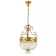 FREDERICK CHANDELIER 3XE14 YELLOW BRASS/CRYSTALS