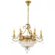 GEORGE CHANDELIER 9XE14 YELLOW BRASS/CRYSTALS