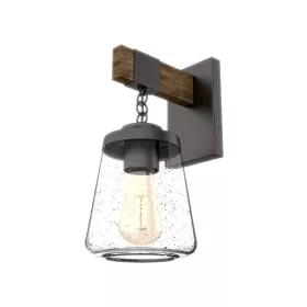 PAOLA WALL LAMP 1XE27 BLACK/WOOD