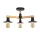 PHIL CHANDELIER 3XE27 BLACK/WOOD