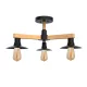 PHIL CHANDELIER 3XE27 BLACK/WOOD