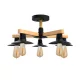 PHIL CHANDELIER 5XE27 BLACK/WOOD