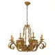 PHILIP CHANDELIER 8XE14 YELLOW BRASS