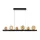 ROCK CHANDELIER 4X5W BLACK/AMBER GLASS