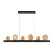 ROCK CHANDELIER 4X5W BLACK/AMBER GLASS