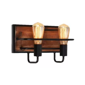 SILVIA WALL LAMP 2XE27 BLACK/WOOD