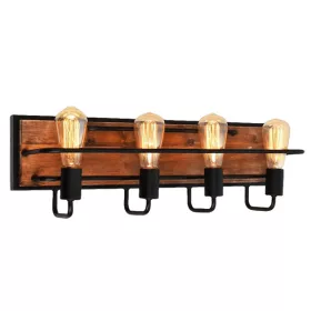 SILVIA WALL LAMP 4XE27 BLACK/WOOD