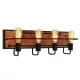 SILVIA WALL LAMP 4XE27 BLACK/WOOD