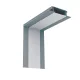 INTERIOR CORNER ELEMENT FOR S48 LED PROFILE, GREY RECESSED  