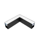 LED PROFILE. RECESSED, L-CORNER S48 SERIES BLACK SURFACE MOUNTED