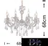 UNIVERSO Chandelier 8 arms 8xE14 Max.40W D68x68cm white/gold