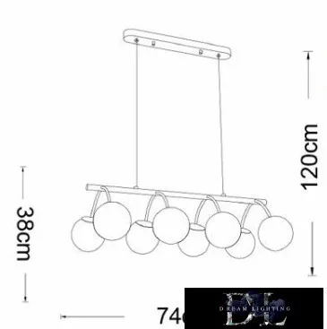 UNIVERSO Pendant light 8xG9 IP20 740x1200mm gold