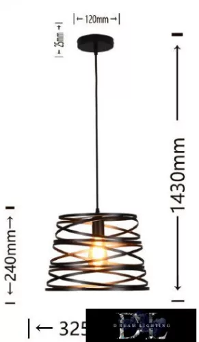 UNIVERSO Pendant light 1xE27 IP20 D325x1430mm black
