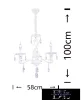 UNIVERSO Chandelier 3 arms 3xE14 Max.40W D58x100cm white
