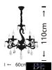 UNIVERSO Chandelier 5 arms 5xE14 Max.40W D60x110cm black