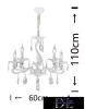UNIVERSO Chandelier 5 arms 5xE14 Max.40W D60x110cm white