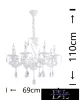 UNIVERSO Chandelier 8 arms 8xE14 Max.40W D69x110cm white