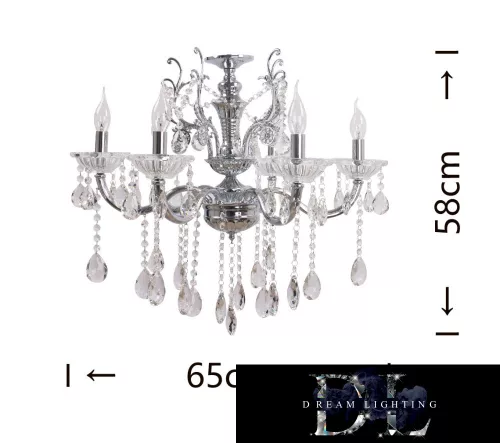 UNIVERSO Chandelier 6 arms 6xE14 Max.40W D65x58cm chrome