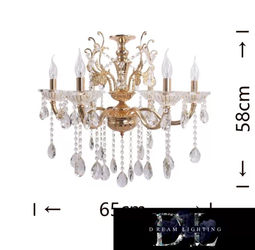 UNIVERSO Chandelier 6 arms 6xE14 Max.40W D65x58cm gold