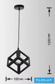 UNIVERSO Pendant lamp 1xE27 Max.60w IP20 Black D160x1230mm