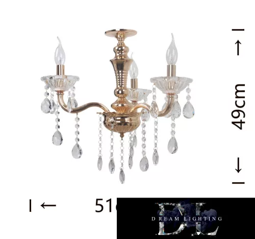 UNIVERSO Chandelier 3 arms 3xE14 Max.40W D51x49cm gold