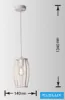 UNIVERSO Pendant lamp 1xE27 Max.60w IP20 White D140x1340mm