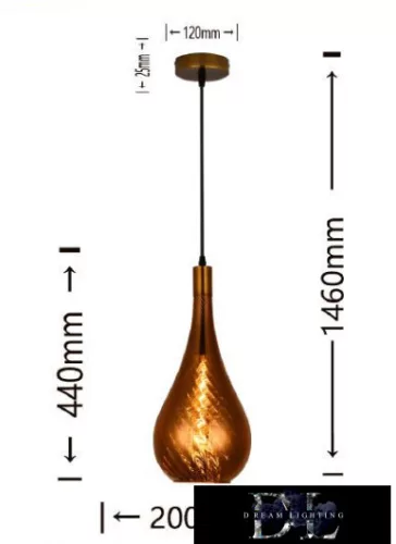 UNIVERSO Pendant light 1xE27 IP20 D200x1460mm amber