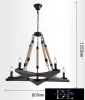 UNIVERSO Hemp rope chandelier 5xE14 IP20 D800x1250mm black
