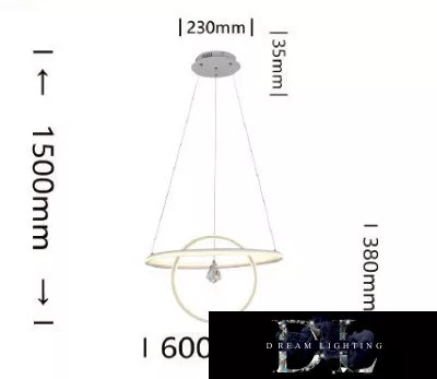UNIVERSO Pendant light 70w 5600lm 3000k IP20 White D600x1500mm